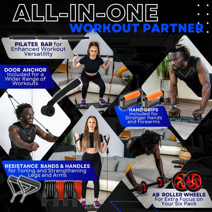 Push Up Board For Men, Push Up Board Home Gym - Portable, Joint Friendly, Fun & Motivating Home Workout Equipment with QR Code Guided Workouts - Ideal for Men, Women, Teens - L&C Exercise Essentials