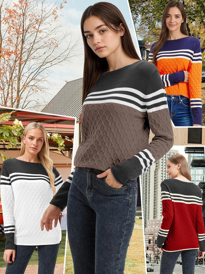 Womens Sweaters Fall 2025 Fashion Boho Trendy Lightweight Pullover Crew Long Sleeve Cute Tops for Women Winter Outfits