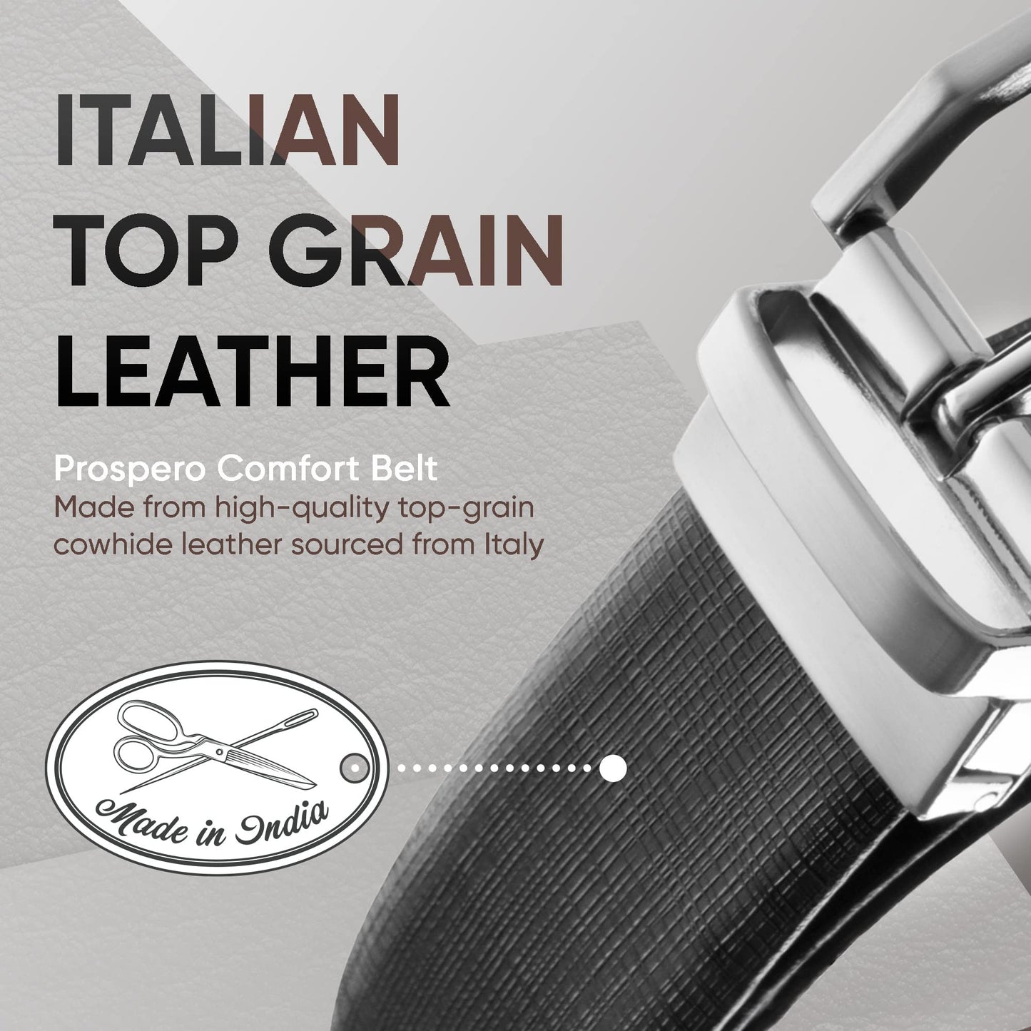 Prospero Comfort - Reversible Belts for Men, Italian Top-Grain Leather Belt for Men, 2-Toned Men’s Belts, Men’s Belt for Casual Wear, 35mm Dress Belt, Criss Cross Brown and Black Belt Men’s Size 40