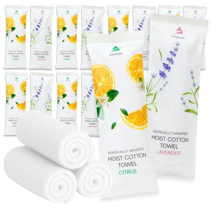 120 Hot or Cold Wrapped Moist Towels – 9'' x 9" Moist Towelettes Individually