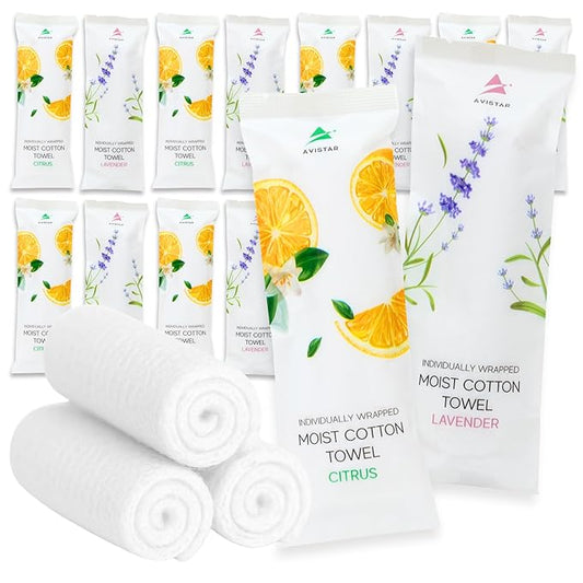 120 Hot or Cold Wrapped Moist Towels – 9'' x 9" Moist Towelettes Individually
