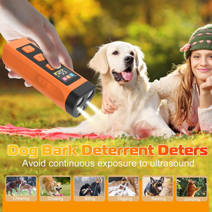 OKSJ Dog Bark Deterrent Device, 2025 Anti Barking Device for Dogs 65FT Far Ultrasound Dog Bark Deterrent, Humane Alternative to Training Collars, Works Indoors & Outdoors - Stubborn Barking Solution