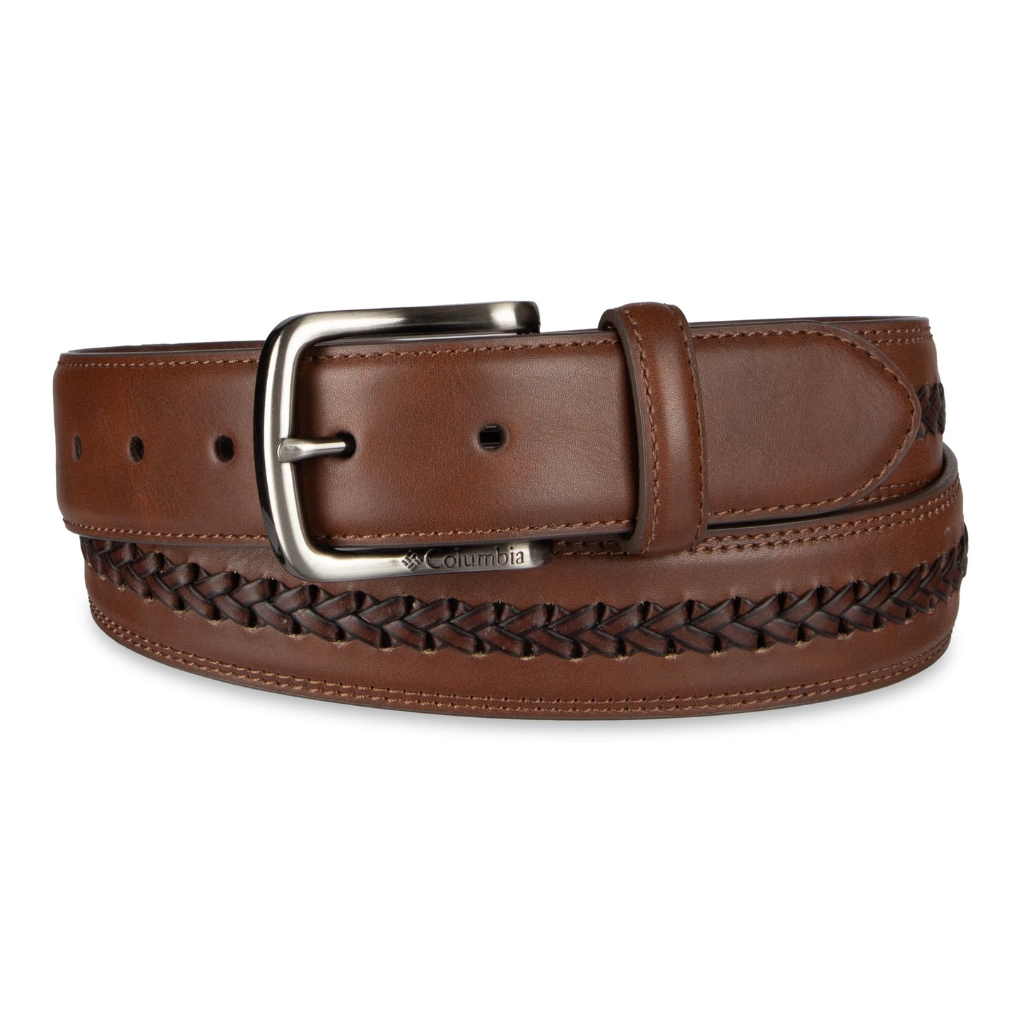 Columbia Men's Casual Top Lace Braid Belt, Brown, Medium