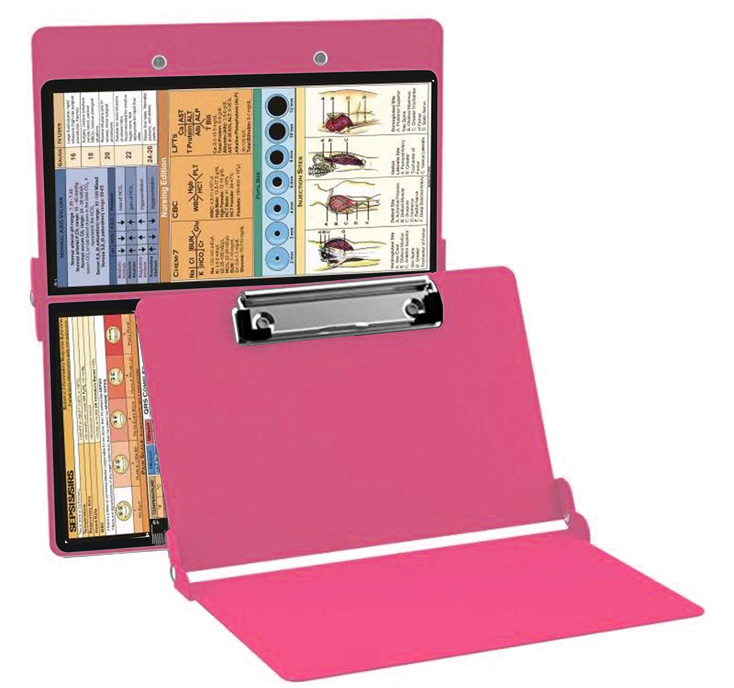 Nurse Clipboard Foldable, Recyclable Aluminum Nursing Clipboard for Medical Students, Nurses, Doctors (Pink)