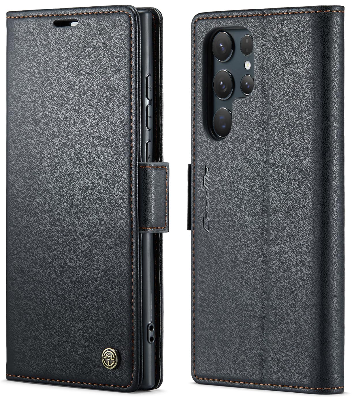 SINIANL Samsung Galaxy S24 Ultra Wallet Case with RFID Blocking, Samsung S24 Ultra Case Wallet for Women Men Card Holder Magnetic Clasp Kickstand Leather Book Folio Case for Galaxy S24 Ultra Black