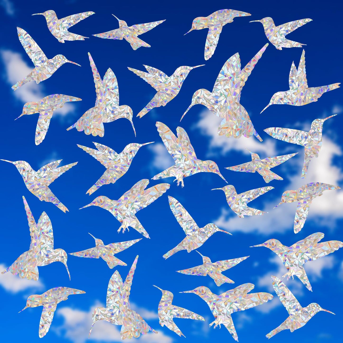 Window Decals to Prevent Bird Strikes, 24 Pieces Window Clings Stickers for Birds Strike Prevention (Bird)