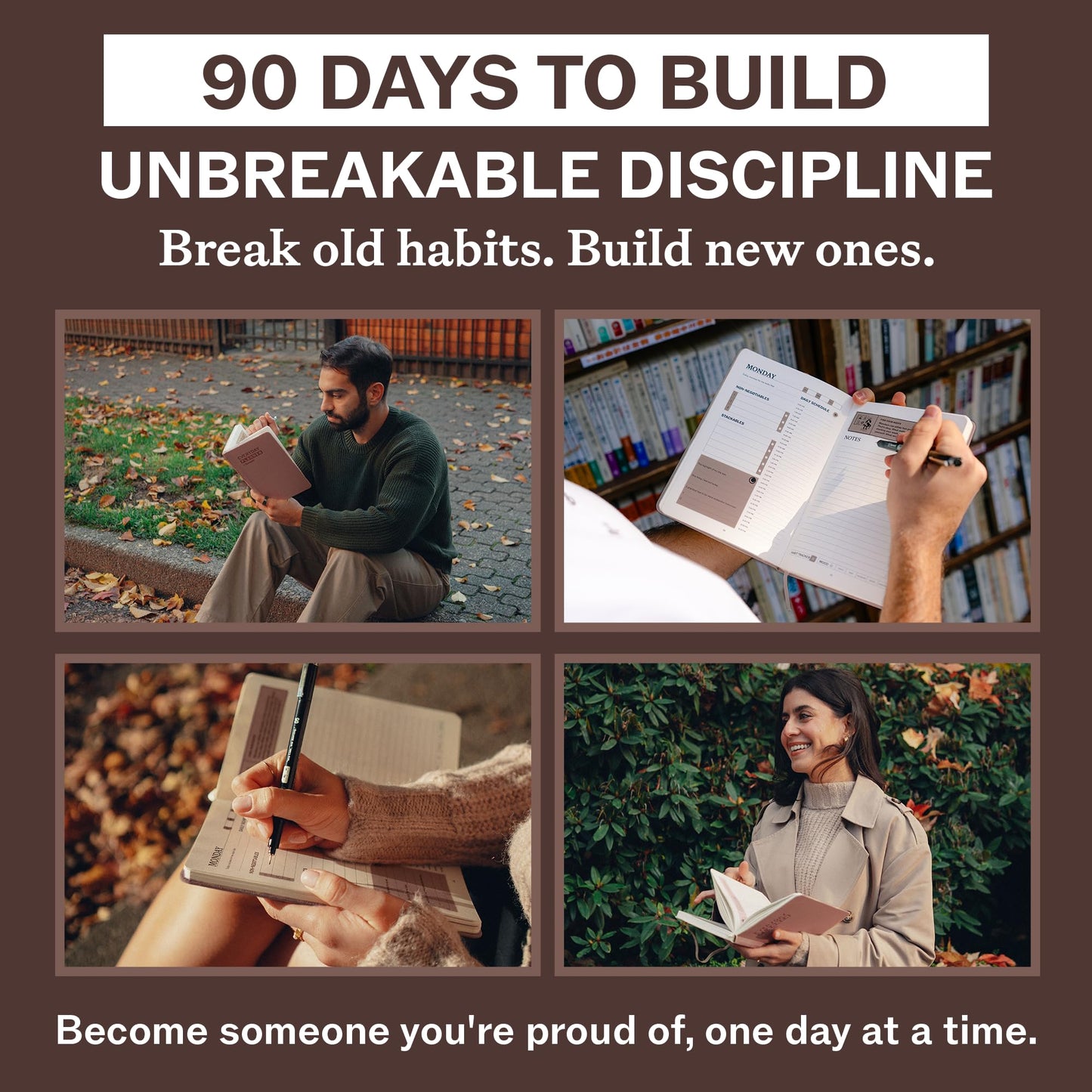 Sprouht Undated Daily Planner | 90 Day Daily & Weekly Productivity Journal with Hourly Schedule, To Do List, Goal Tracker & Habit Tracker | ADHD Planner for Men & Women | Hardcover Agenda
