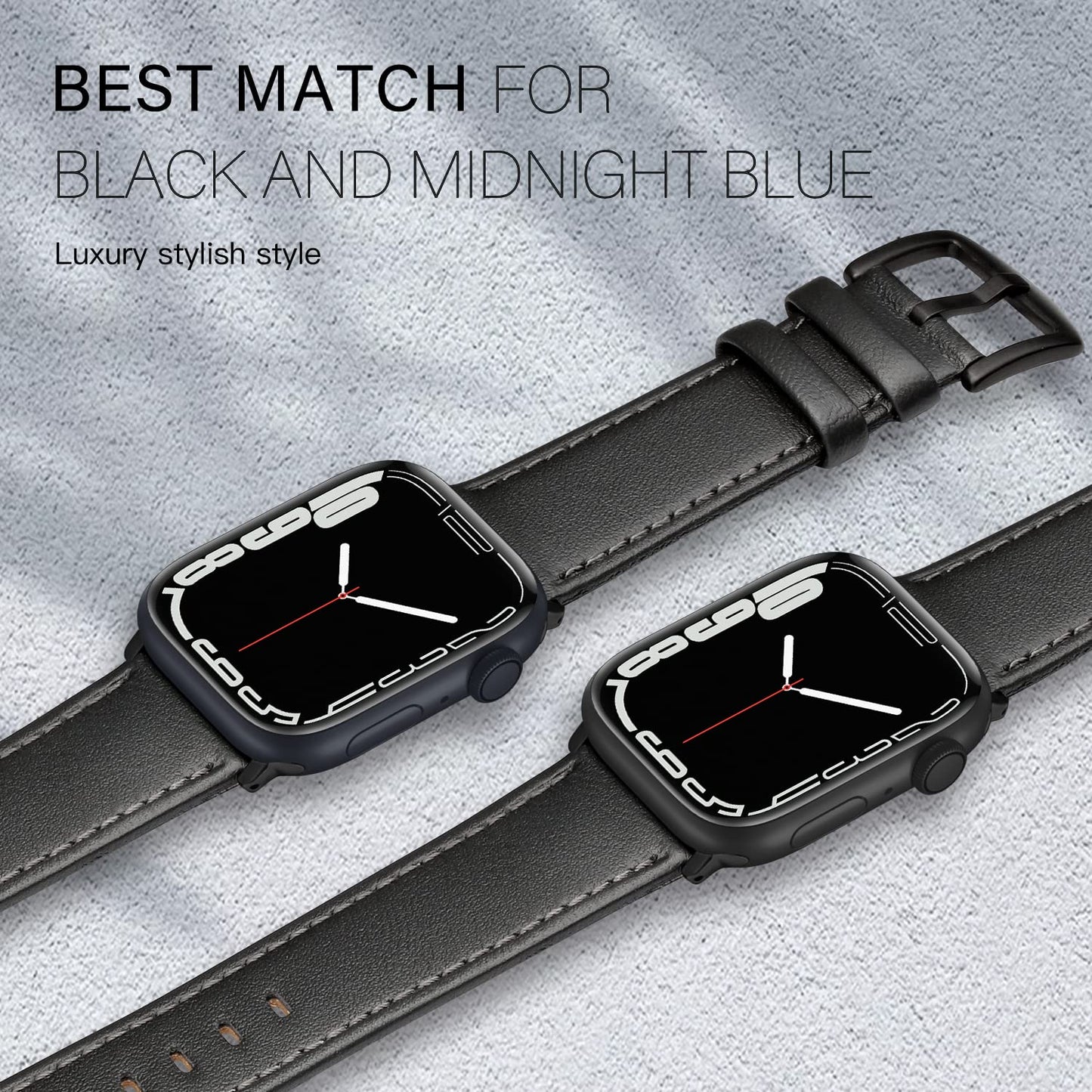 EDIMENS Leather Bands Compatible with Apple Watch 49mm 45mm 42mm 44mm Band Men Women, Vintage Genuine Leather Wristband Replacement Band Compatible for Apple Watch iwatch Series 9 8 7 6 5 4 3 2 1 SE2