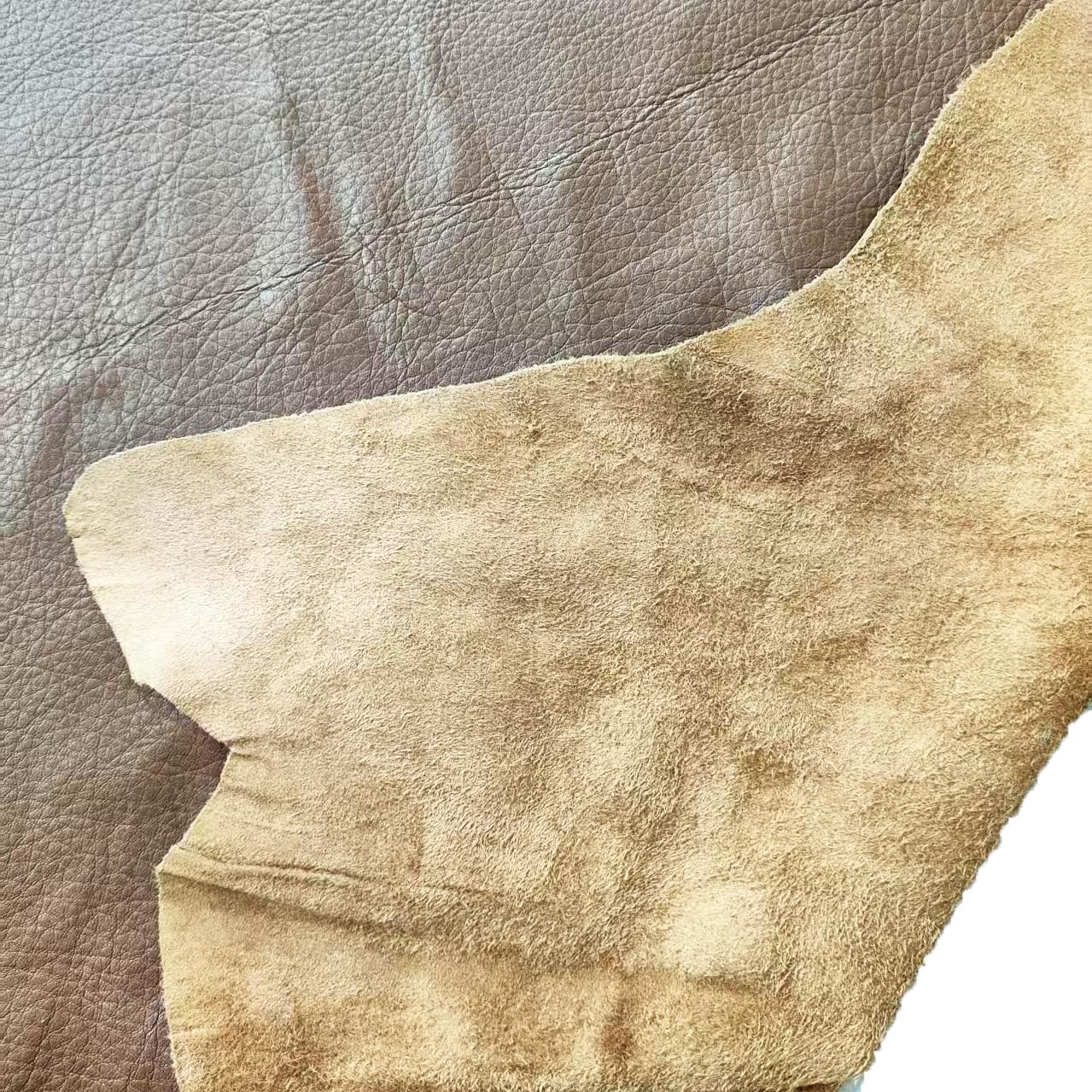 Brown Sheepskin Leather - Premium Full Grain Leather for Upholstery & Home Crafting (One Piece) (Brown, 8-11sq ft)