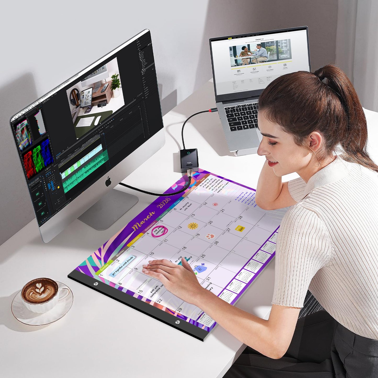 Gannyfer Desk Calendar 2026-2027 - 18 Month Large Desk Calendar 2026, Use January 2026 to Jun 2027, 22" x 17" Desktop Pad Calendar, Office Supplies Perfect for Planning and Organizing In Your Home, School or Office