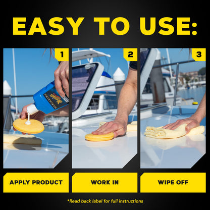 Meguiar's Marine/RV M4516 High Gloss Polish - Professional Grade Boat and RV Polish for a Sleek, High-Shine Finish for Fiberglass & Gel Coat - 16 Oz