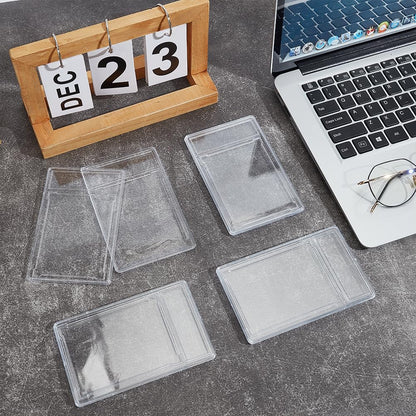 GOMAKERER 10 Pcs Trading Cards Protector, Acrylic Clear Baseball Card Holders with Label Position, Hard Card Sleeves for Card Standard Collector Sport Game Grade Card Case