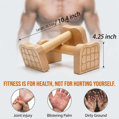 TOPZEA Wooden Parallettes Bars, Solid Beech Wood Push-up Stand for Calisthenics, Non-Slip Push Up Bars for Home Gym, Wrist-Friendly Push Up Handles for Handstand & Strength Training
