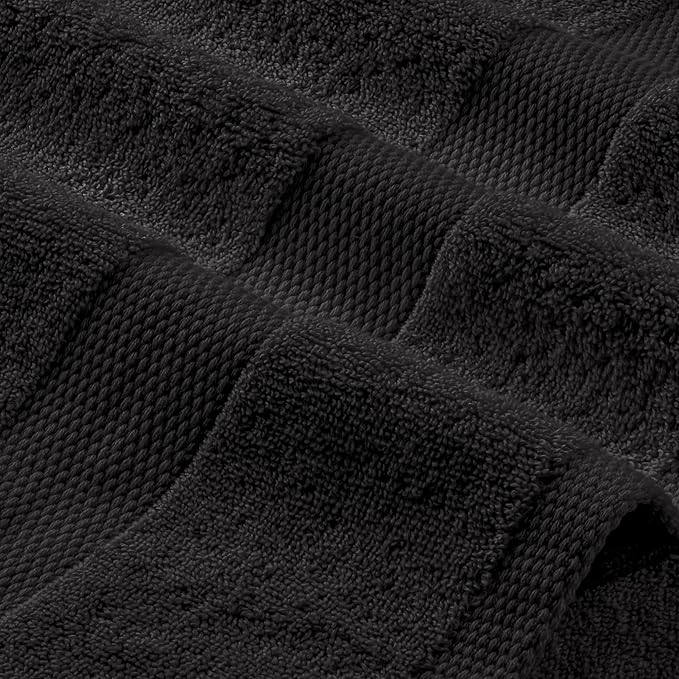 White Classic Black Hand Towels