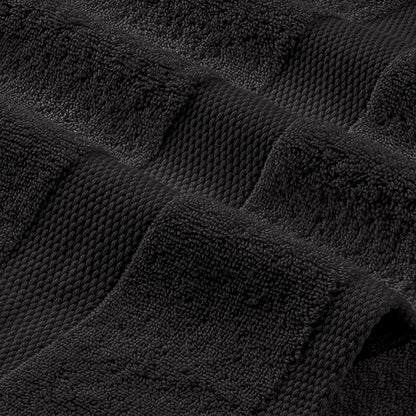 White Classic Wealuxe Black Washcloths 24 Pack