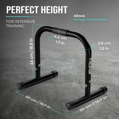 PULLUP & DIP Fitness Parallettes, Medium Parallette Bars For Calisthenics, Crossfit & Gymnastics, Handstand Bars With Extra Wide Handle & No Wobbling