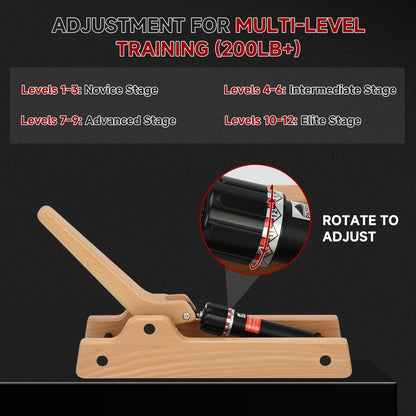 Arm Wrestling Training Equipment, Wooden Forearm Strengthener with 12 Adjustable Hydraulic Resistance Levels, Arm Strength Trainer for Home Gym Equipment, Wrist & Grip Training for All Skill Levels