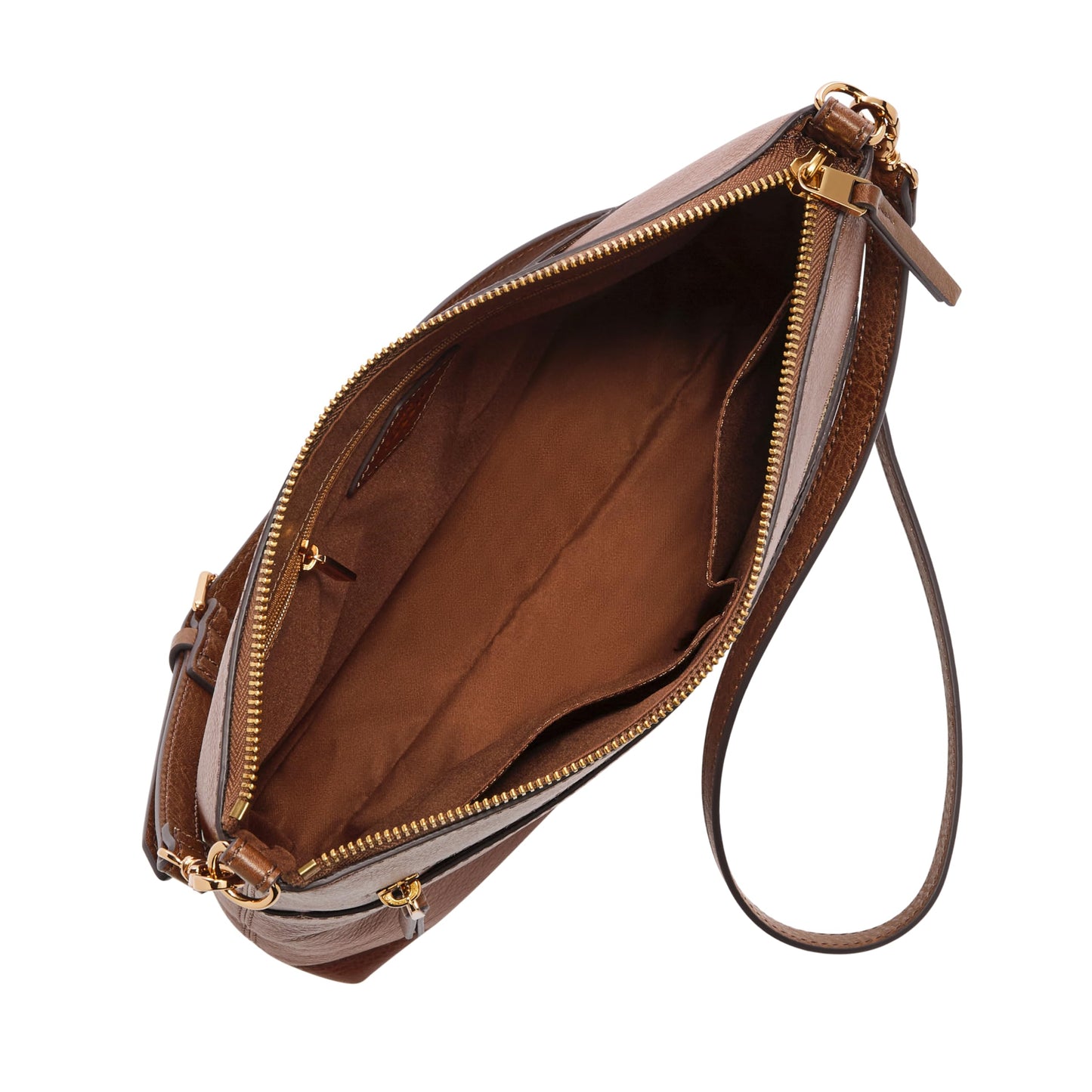 Fossil Women's Fiona Leather Small Crossbody Purse Handbag, Brown (Model: ZB7668200)