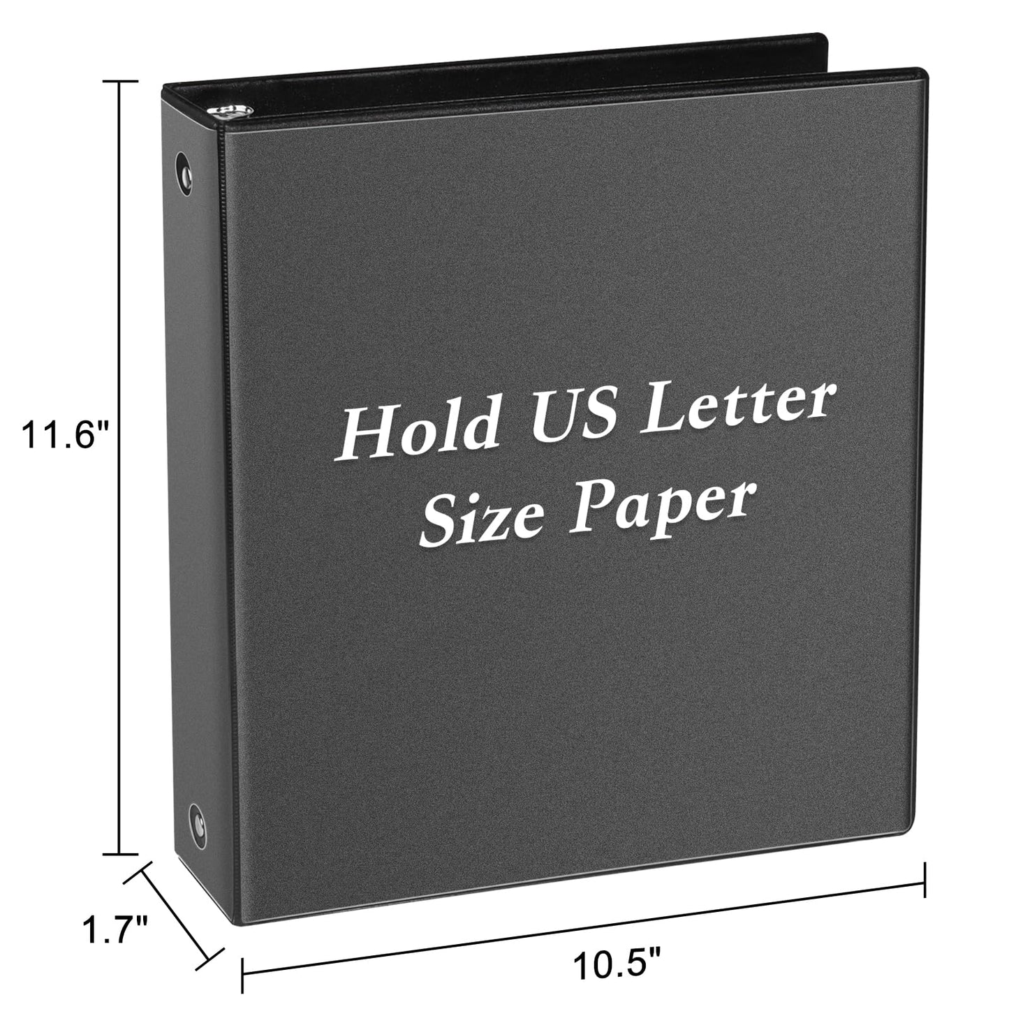 CIXILDTS 1-inch 3 Ring Binder Fit US Letter Size Paper, 1" Slant D Ring Binders, Presentation View Binder with 2 Pocekts, 12-Pack,Black
