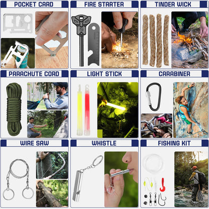 Survival Kits, 149Pcs Survival Gear First Aid Kit IFAK with Molle System Essential Camping Gear Emergency Medical Supplies for Car Fishing Hunting Outdoor Adventure, Camping Essentials