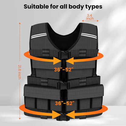 DMDG Adjustable Weighted Vest for Men Woman With Shoulder Pads 2lbs-30lbs, Weight Vest For Walking, Rucking, Cross Training, Running, Muscle Building - Breathable, Comfortable, Washable(2LB-30LB)