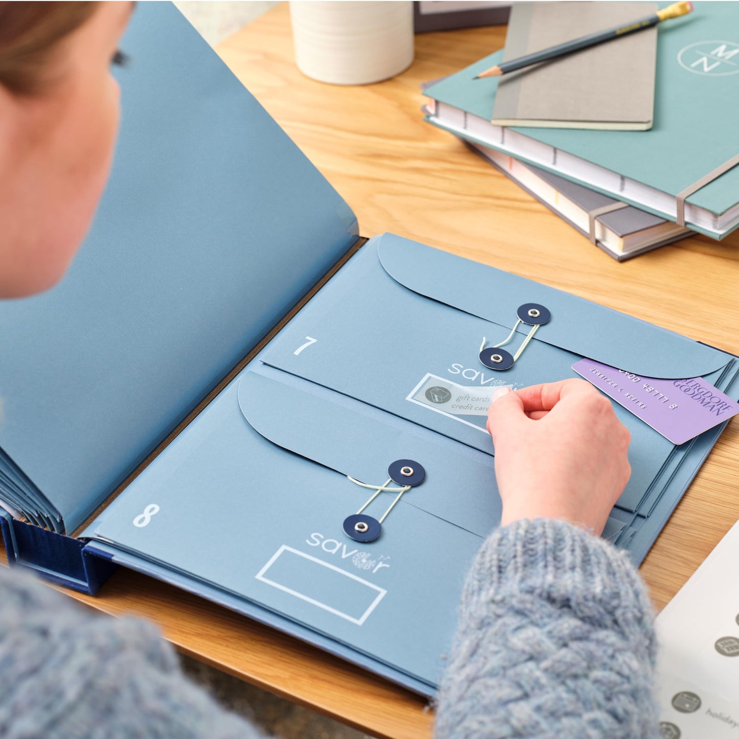 The Folio® If I Die Binder Organizer by Savor | Acid-Free Document Organizer with Labels, 10 Pockets for Birth Certificates, Wills, Investment Plans | Mother’s Day Gift for Moms (Slate)