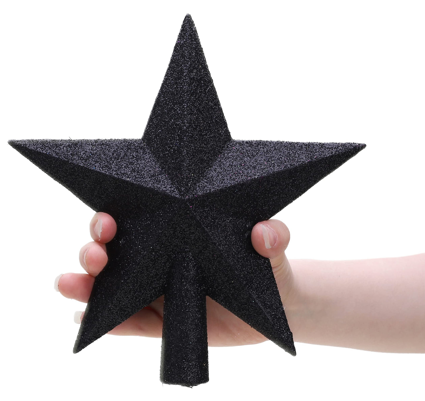 Christmas Concepts® 20cm Glitter Tree Top Star Decoration – Christmas Tree Topper/Ornament (Black)
