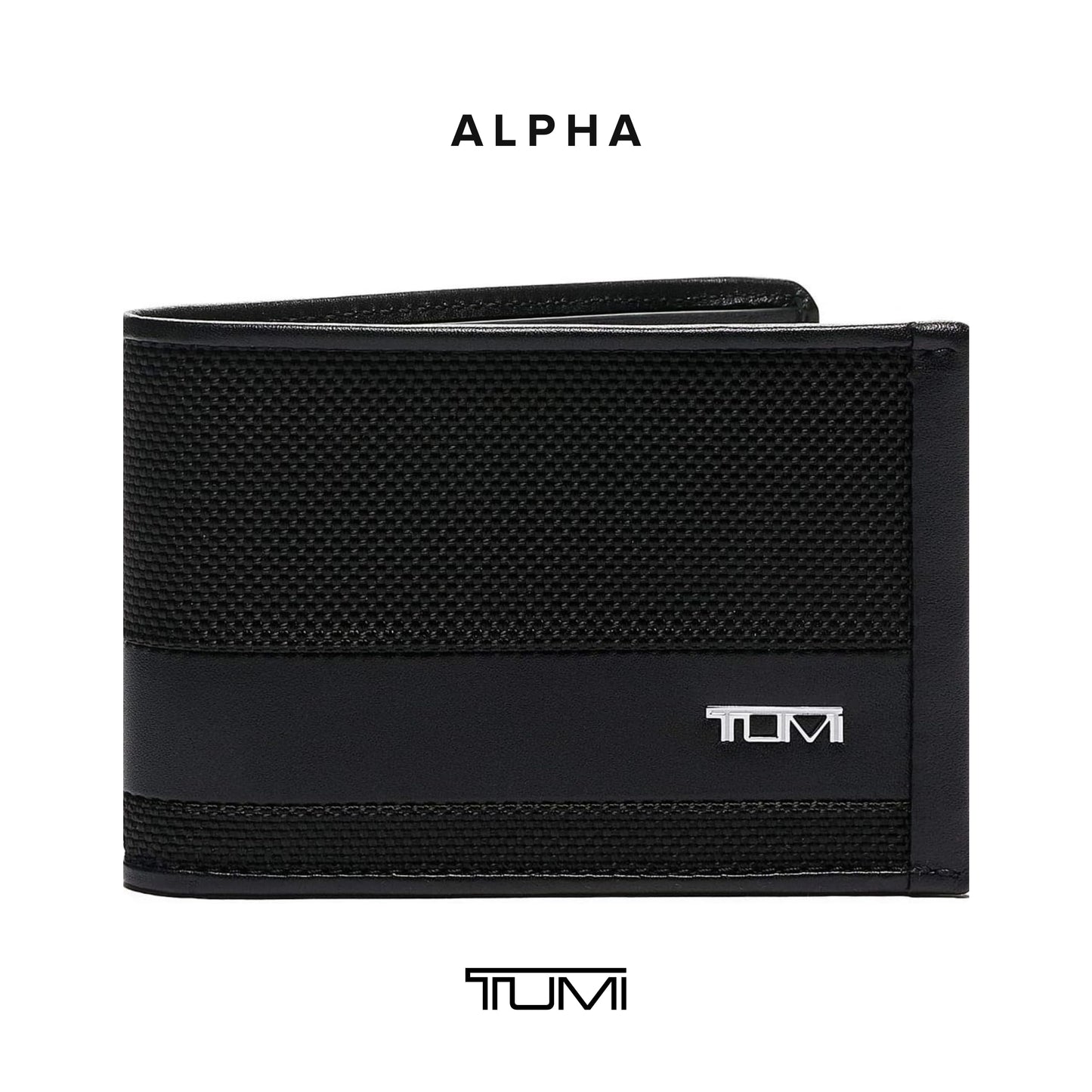 TUMI - Alpha Slim Single Billfold - Men's Ballistic Nylon Wallet - Hidden Card Pocket - Black