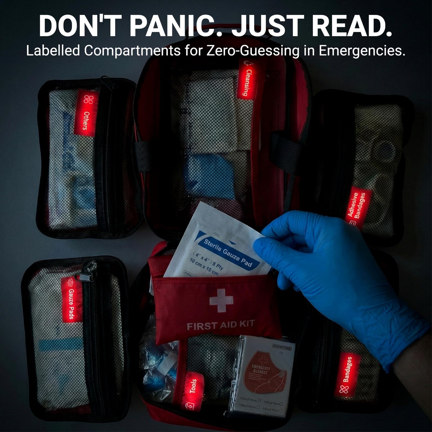 556 Piece Premium Large First Aid Kit, Survival Medical First Aid Bag – Labelled Compartments, Workplace Essential, Home & Sports, Molle Tactical Rip-Away Design, First Responders' Choice for Trauma