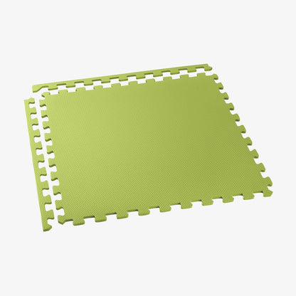 We Sell Mats 3/8 Inch Thick Multipurpose Exercise Floor Mat with EVA Foam, Interlocking Tiles, Anti-Fatigue for Home, or Gym, Lime Green, 24 Sq Ft