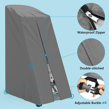 AKEfit Inversion Table Cover - Dustproof and Waterproof Inversion Equipment Protection Covers with Zipper,Fit Most Inverter Table-Indoor or Outdoor,28.3''L x 47''W x 63''H-Gray