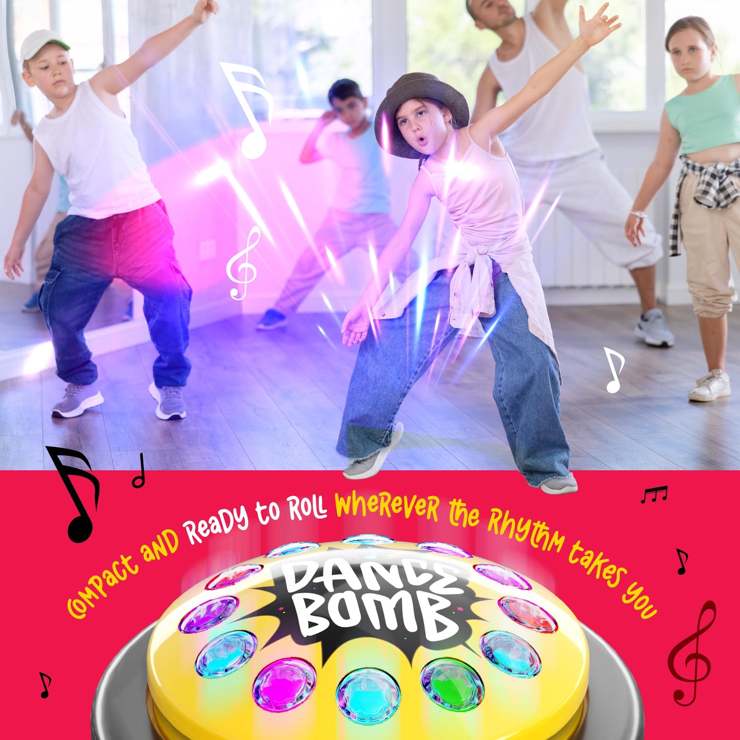 KNUCKLHEAD Dance Bomb Party Button - 30 Second - Funny Gifts - Teacher Classroom Must Haves - Cute Office Desk Accessories - Middle High School Classrooms Games Supplies - Gadgets Gifts for Coworker