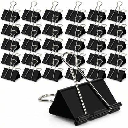 3 Inch Extra Large Jumbo Binder Clips (30 Pack)– Sturdy Black Metal Paper Clamps, Bulldog Clips for Office, Home & Classroom, Tempered Steel with 1.5" Capacity for Documents, Files, Craft Boards