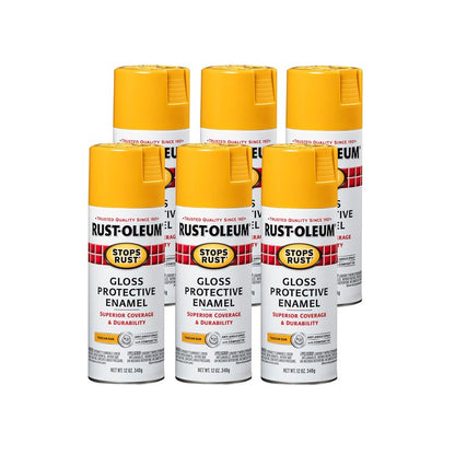 Rust-Oleum 298537-6PK Stops Rust Spray Paint, 12 oz, Gloss Tuscan Sun, 6 Pack