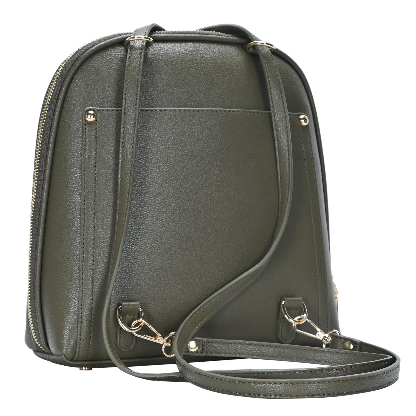 MMS Brands Miztique Daisy Convertible Backpack Purse for Women | Vegan Leather Shoulder Strap Bag or Convertible Backpack | (Olive)