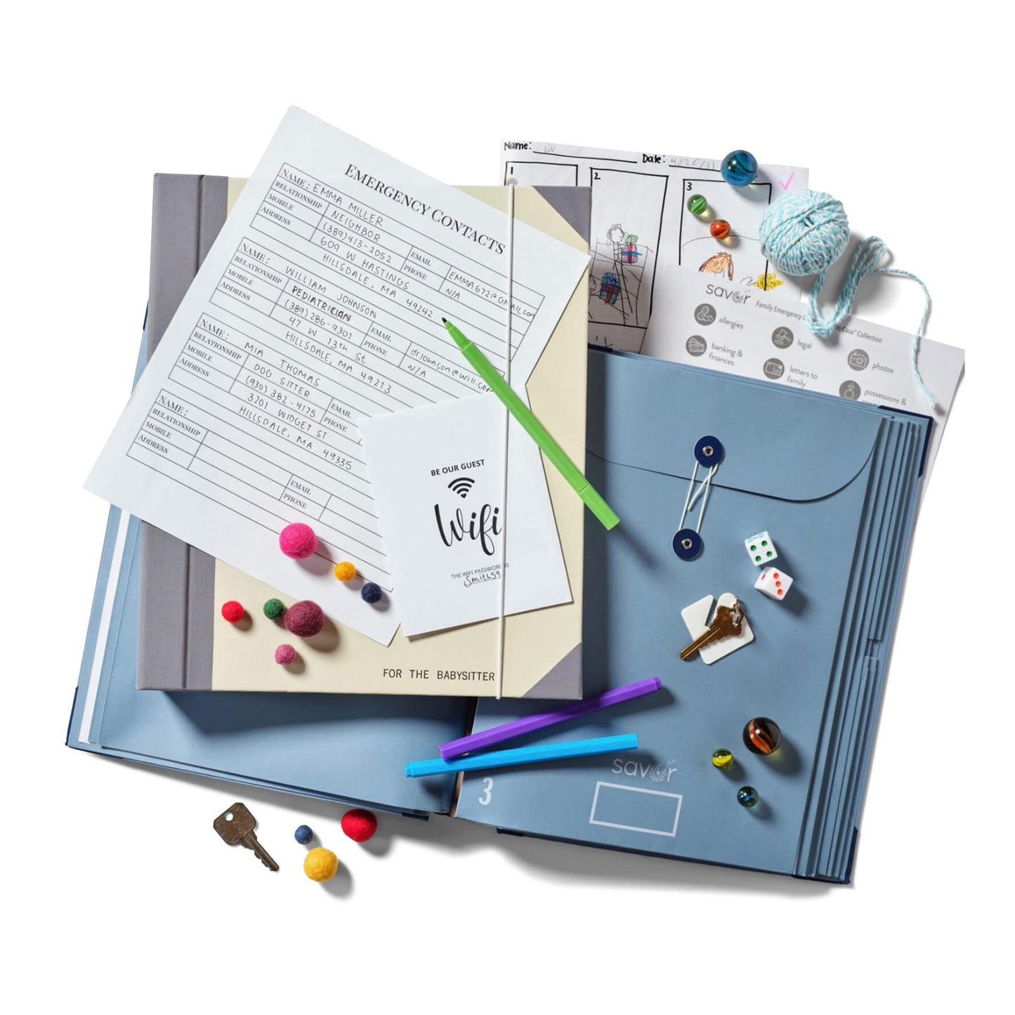 Savor | 2025 Updated Edition Family Emergency Binder™ | Cloth Expanding File Folder for Important Papers, Birth Certificates, Passports, Photos | Mother’s Day Gift for Moms and Families