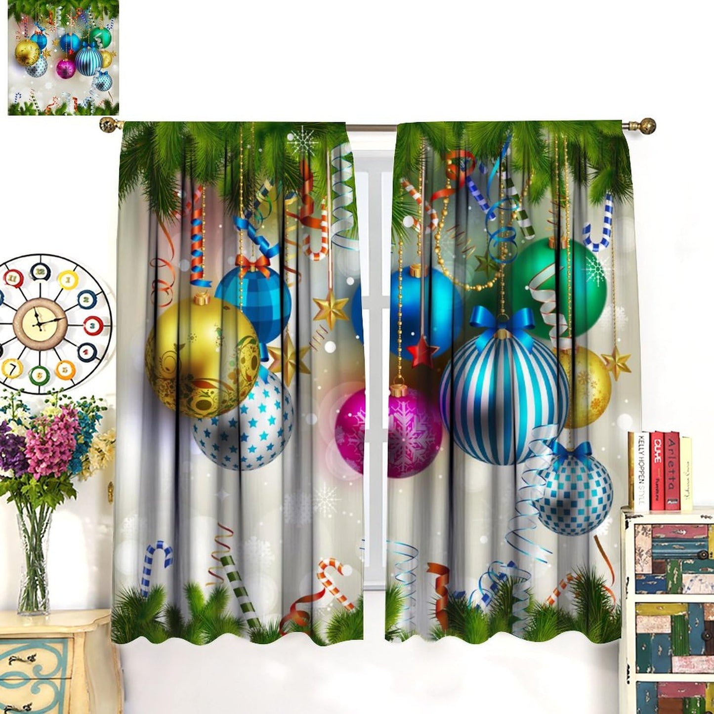 ICMOLYYENLO Christmas Curtains Winter Snowman Christmas Snowflake Rod Pocket Curtains for Bedroom Living Room Christmas Decoration New Year Gift 42x45 Inch Decor 2 Piece Set