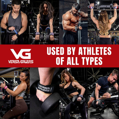 Versa Gripps Pro, Made in USA, Wrist Straps for Weightlifting Alternative, Best Training Accessory, SM, Blue