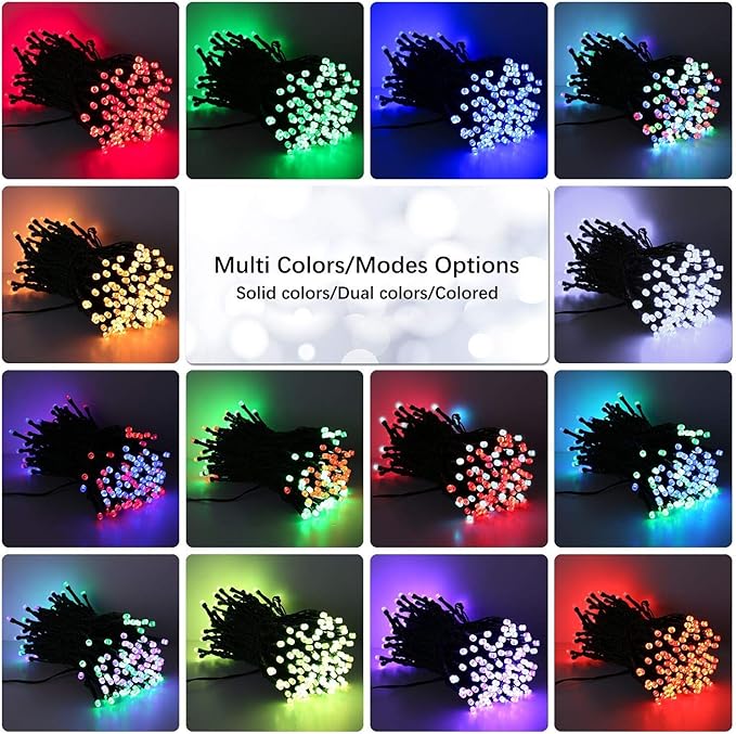 BrizLabs RGBW Christmas Lights, 98.5FT 300 LED Color Changing String Lights with Remote, Warm White Christmas Light, Twinkle Mini Light Dimmable Xmas Tree Light for Indoor Outdoor Xmas Halloween Party