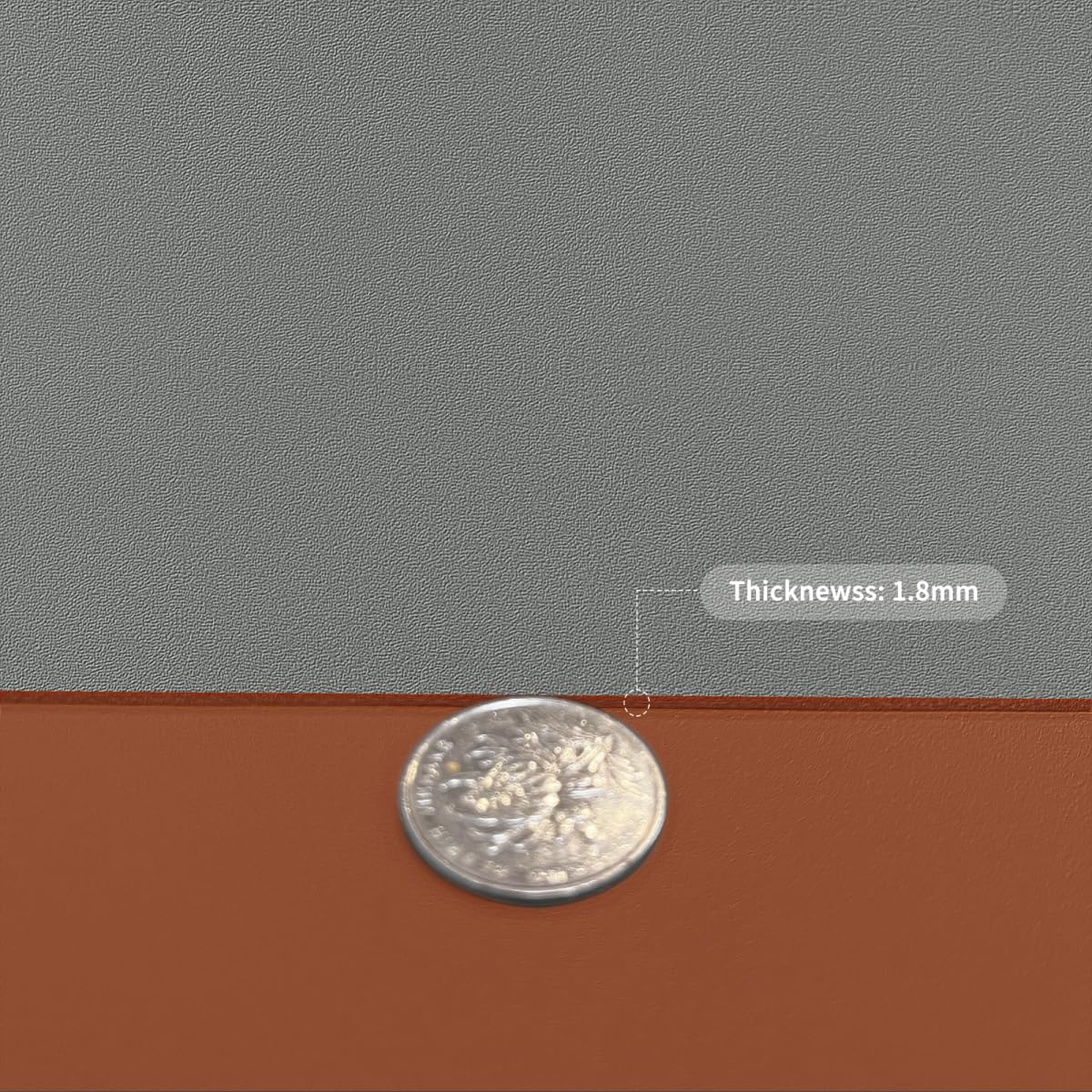 Zinkooat Faux Leather Table Cover,1.8mm Thick,12x72 Inch Table Protector,Glass Table Protector,Table Sticker Cover,Desk Covers On Top of Desks.(Brown+Gray,12x72)