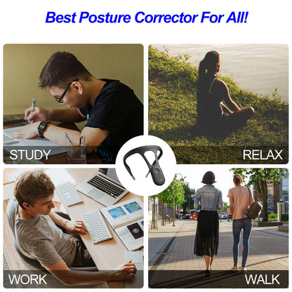 hipee P1 Smart Posture Trainer & Corrector, Control with App, Check Posture in Real Time, Strapless, Boost Health & Temperament (Black)
