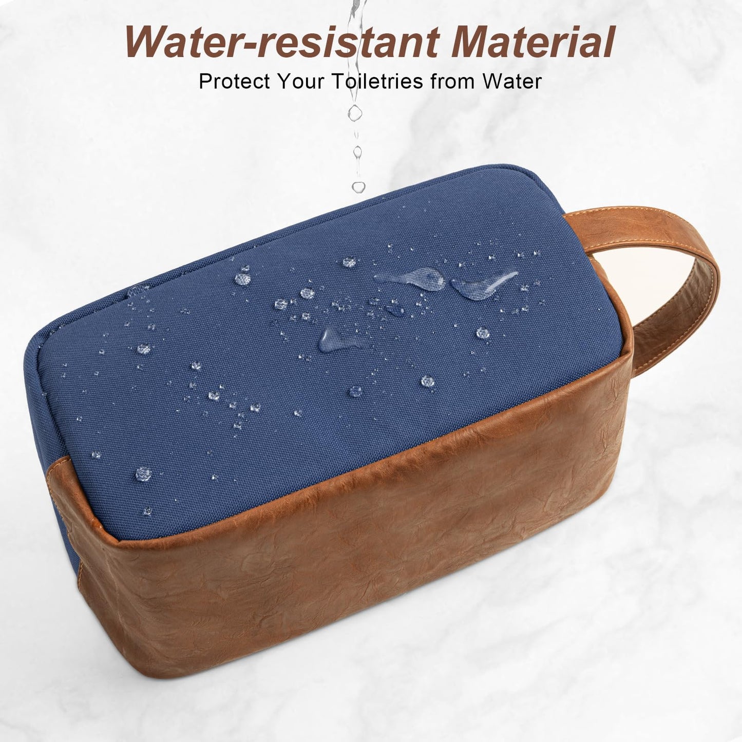 Ezday Travel Toiletry Bag for Men, Hanging Toiletry Organizer, Water Resistant Shaving Kit with Large Capacity for Travel Accessories (Blue, Medium)