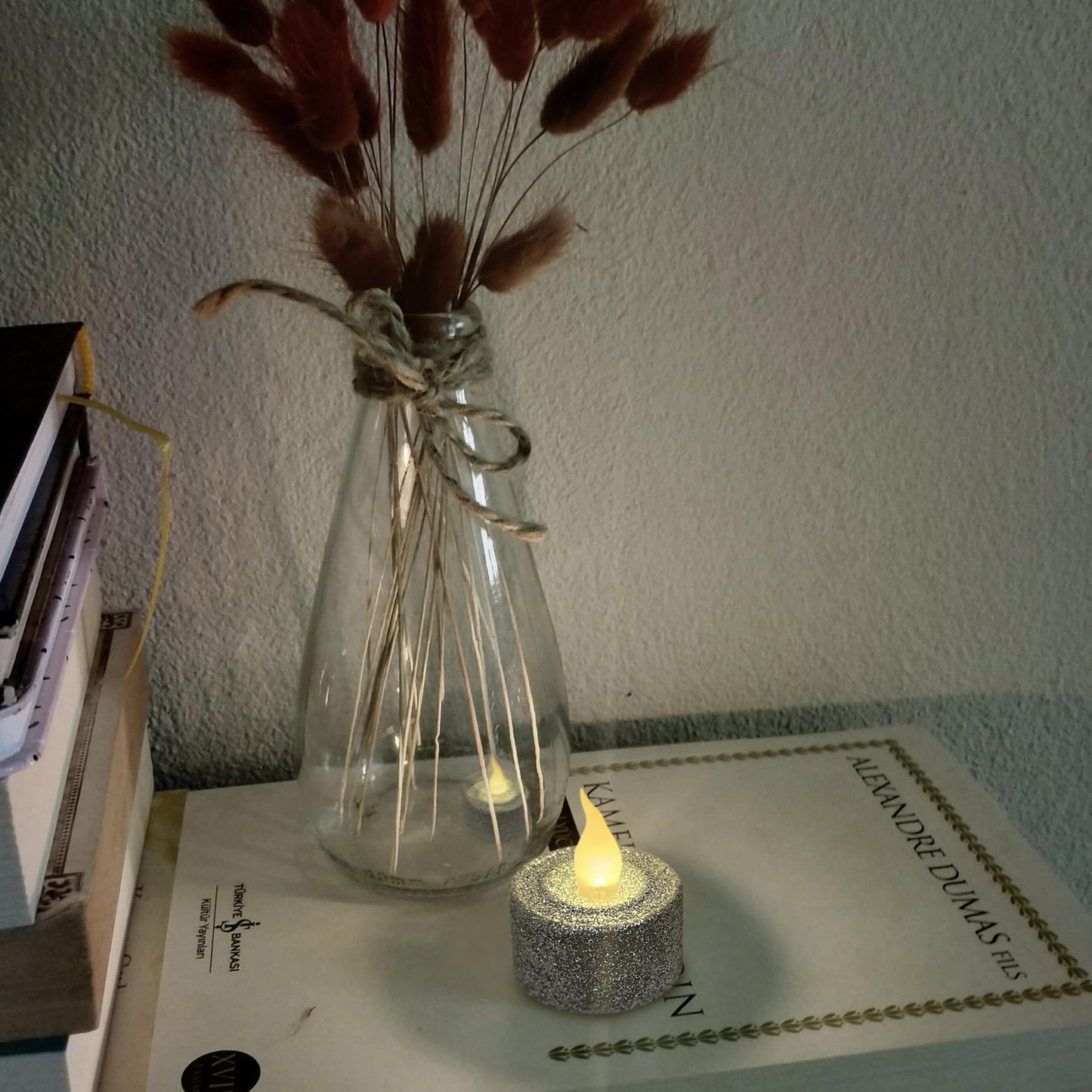 FURORA LIGHTING Silver Glitter Flameless Tealights - 1.45" W x 1.57" H, 12-Pack, Batteries Included
