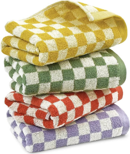 Jacquotha Hand Towels for Bathroom 4 Pack, Cotton Soft Absorbent for Face Spa
