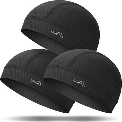 GXCROR 3 Pack Cooling Cooling Skull Cap with Sweat-Wicking & Anti-Odor Technology Quick-Dry Helmet Liner for Cycling Motorcycle Running