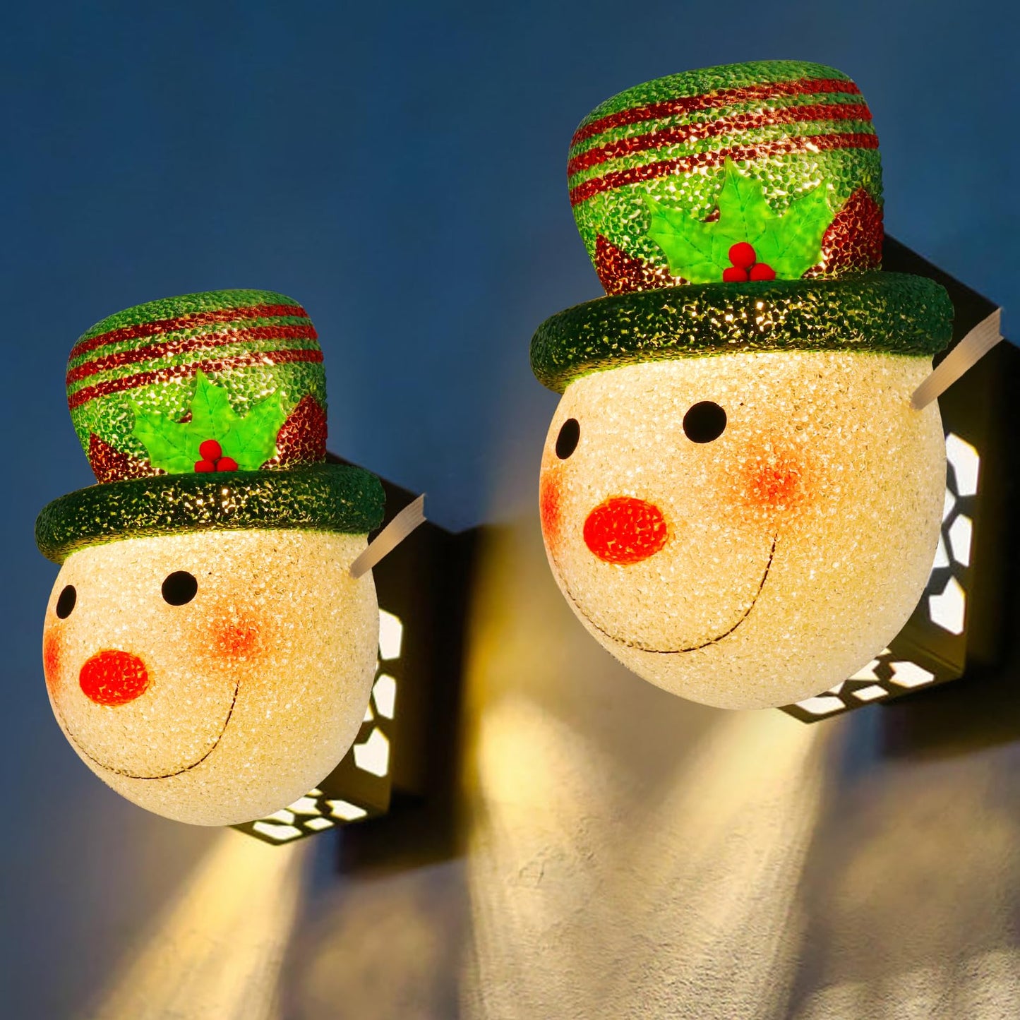 Hxezoc 2 Pack Christmas Snowman Porch Light Covers Good Light Transmission Lamp Covers for Christmas Front Yard, Garages, Garden, Porch Lamp Decoration