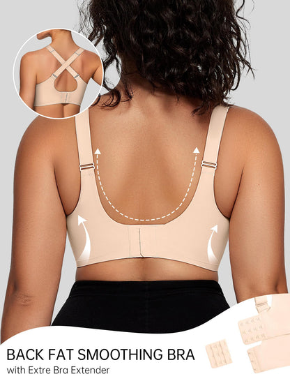 OEAK Womens Wireless Bras V Mesh Comfortable Bralette Supportive Tshirt Bra No Underwire Seamless Push Up Everyday Bras