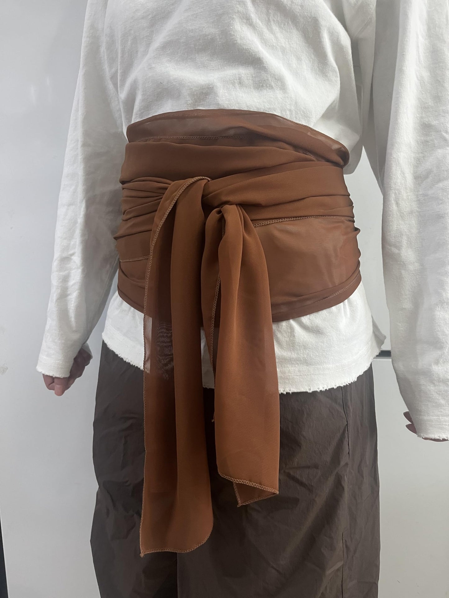 Luoyunna Simple Pirate belt Women Large Sash Belt Halloween Costume (Brown)