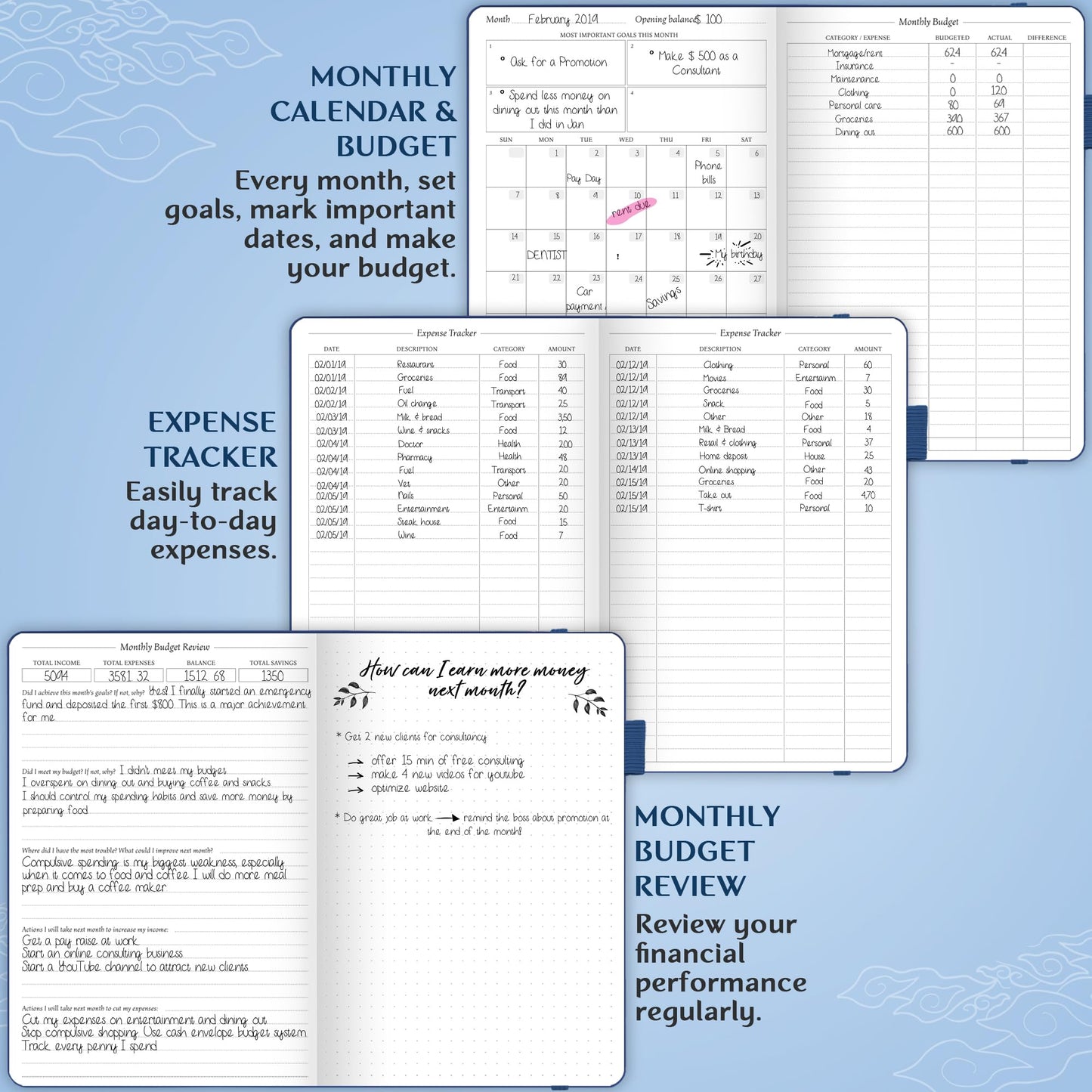 Legend Budget Planner – Financial Organizer Book. Money Account & Expense Tracker Notebook Journal for Household Monthly Budgeting (Mystic Blue)
