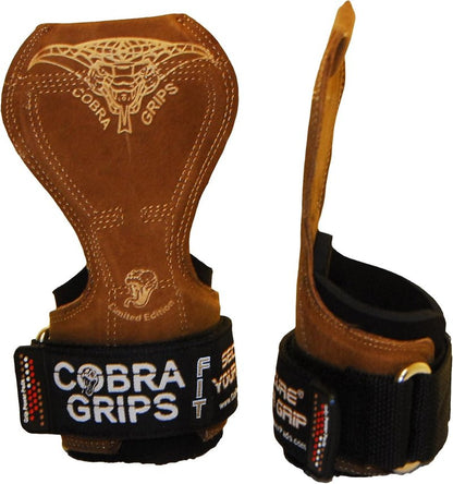 Cobra Grips FIT Leather Weight Lifting Gloves - Heavy Duty Straps for Deadlifts | Adjustable Neoprene Padding